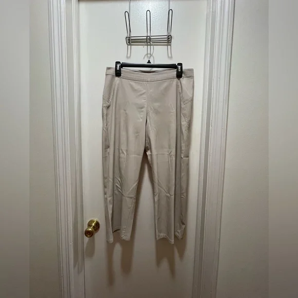 Simply Vera Vera Wang Cropped Pants Beige M - Picture 2 of 6